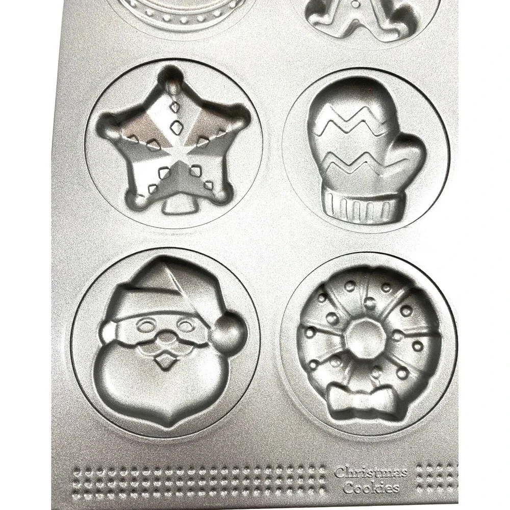 Christmas Cookie Molded Sheet Pan Non-Stick 12 Cavities Sweet Creations